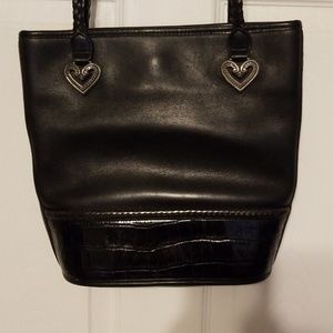 Auth Brighton Black Caroline Embossed Tote